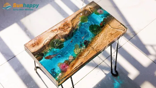 Resina epoxi líquida adhesiva Ab de vertido profundo para manualidades de cristal de mesa de río